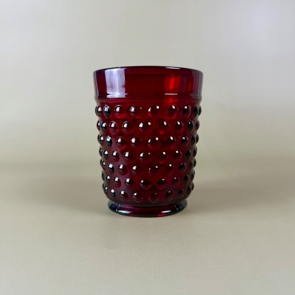 Vintage Ruby Red Hobnail Tumbler | Mid-Century Glassware | Retro Barware - Picture 4 of 6